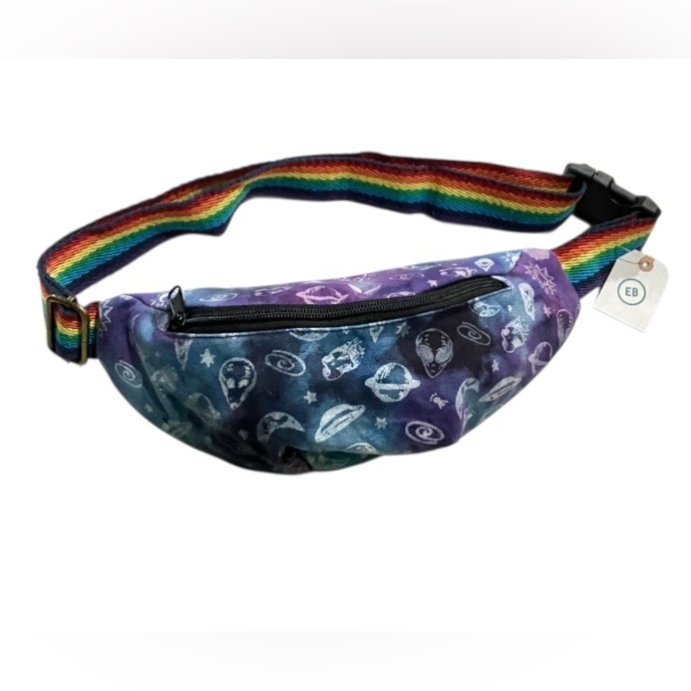 Tie Dye Alien Belt Bag Rainbow Fanny Pack Waist Bag Hippie Rave Music Festival